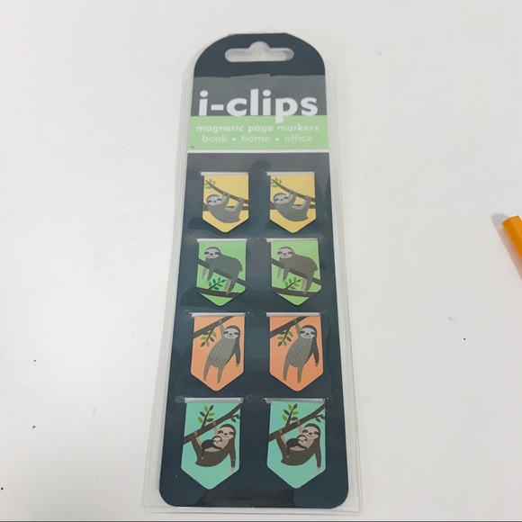 Sloth and Baby Magnetic Metal Bookmarks - Picture 1 of 6